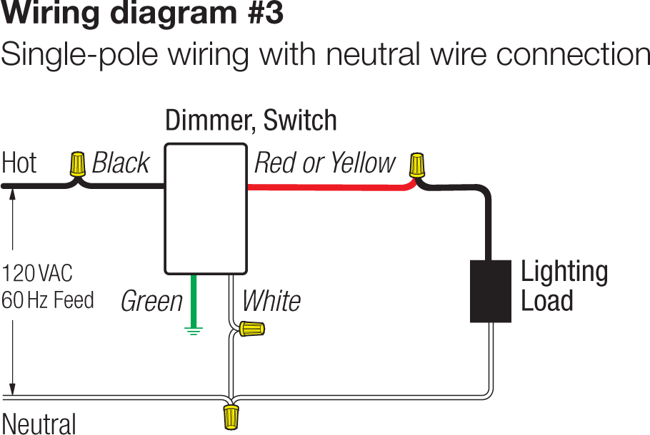 Lutron Selv 300p Wh Skylark 300w, Lutron Diva Dimmer Wiring Diagram 3 Way Switch Single Pole Or